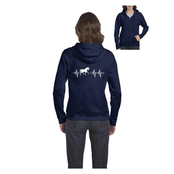 IWPF - Women's Sweatshirt Full-Zip Pullover - Horse Riding Gift Horses
