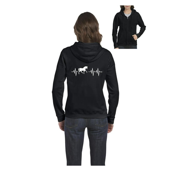 IWPF - Women's Sweatshirt Full-Zip Pullover - Horse Riding Gift Horses