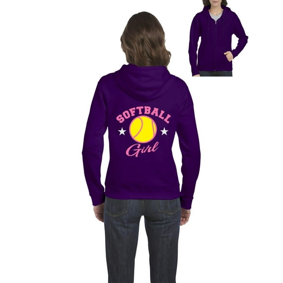 IWPF - Women's Sweatshirt Full-Zip Pullover - Softball Girl