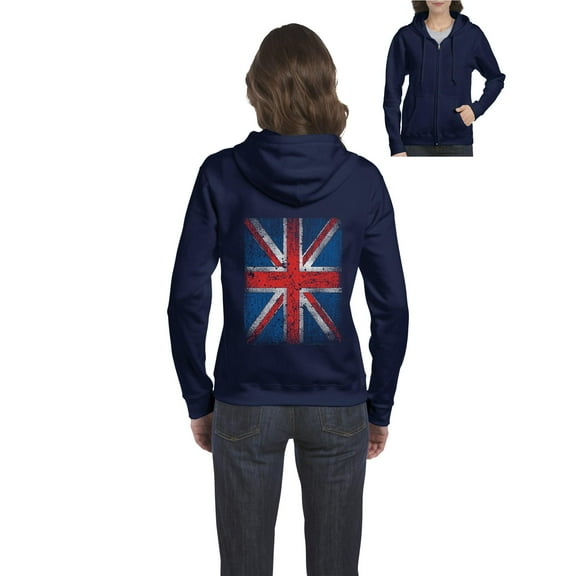 IWPF - Women's Sweatshirt Full-Zip Pullover - Union Jack British Flag