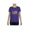 thumbnail image 1 of IWPF - Women's T-Shirt Short Sleeve - American Flag USA in Gold, 1 of 5