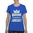 thumbnail image 1 of IWPF - Women's T-Shirt Short Sleeve - Birthday Gift Queens Are Born in January, 1 of 5