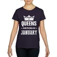 thumbnail image 1 of IWPF - Women's T-Shirt Short Sleeve - Birthday Gift Queens Are Born in January, 1 of 5