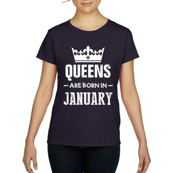 IWPF - Women's T-Shirt Short Sleeve - Birthday Gift Queens Are Born in January