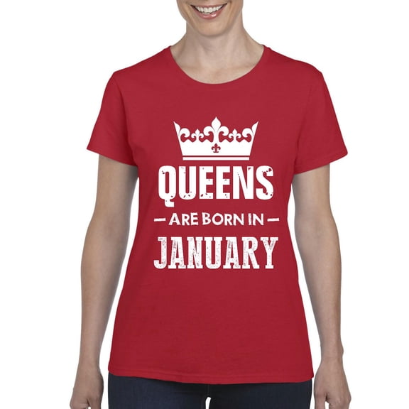 IWPF - Women's T-Shirt Short Sleeve - Birthday Gift Queens Are Born in January