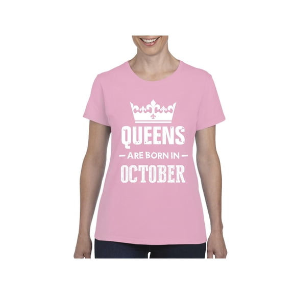 IWPF - Women's T-Shirt Short Sleeve - Birthday Gift Queens Are Born in October