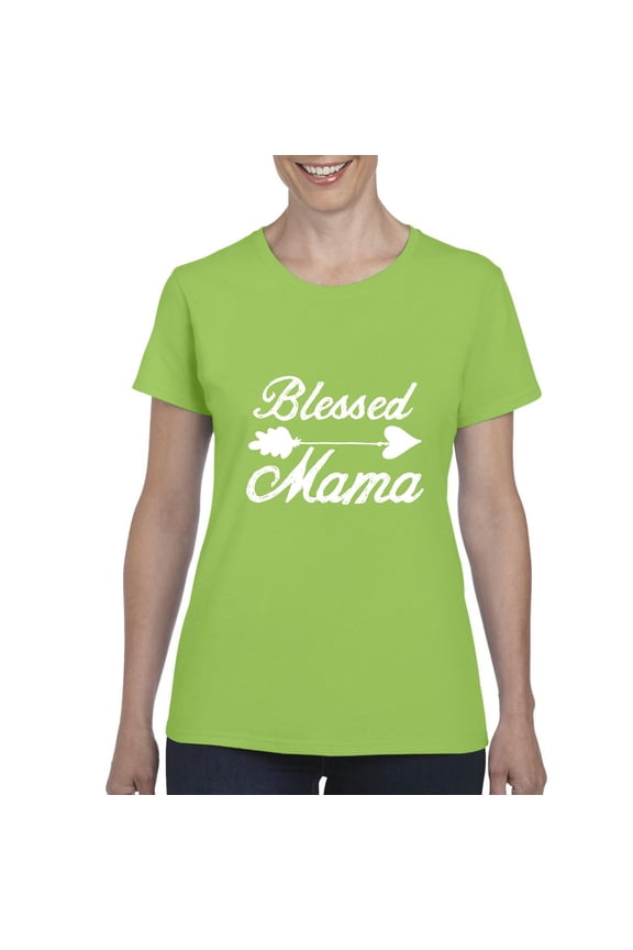- Women's T-Shirt Short Sleeve - Blessed Mama