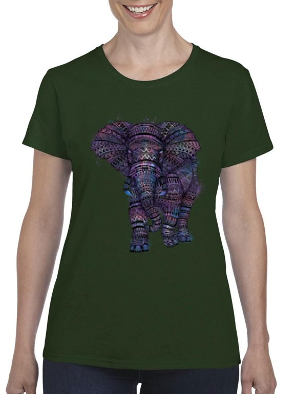 - Women's T-Shirt Short Sleeve - Elephant