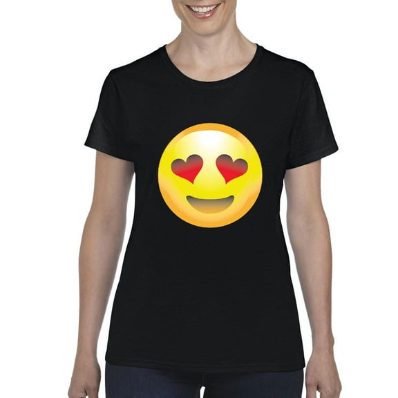 IWPF - Women's T-Shirt Short Sleeve - Emoji Heart-Shaped Eyes