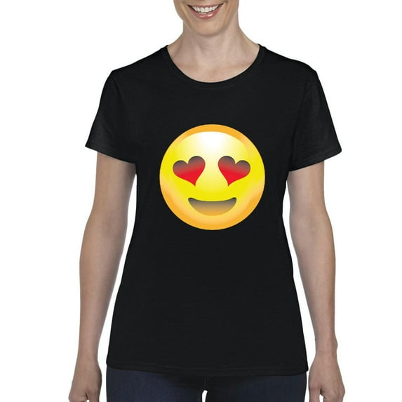 IWPF - Women's T-Shirt Short Sleeve - Emoji Heart-Shaped Eyes