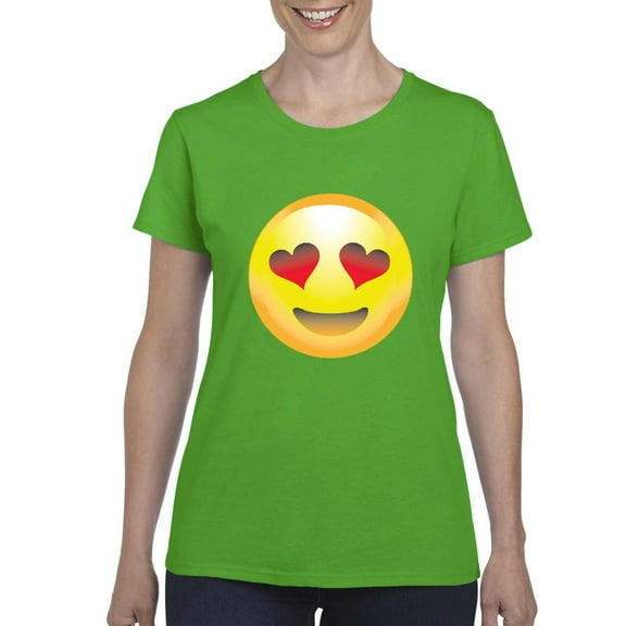 IWPF - Women's T-Shirt Short Sleeve - Emoji Heart-Shaped Eyes