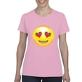 thumbnail image 1 of IWPF - Women's T-Shirt Short Sleeve - Emoji Heart-Shaped Eyes, 1 of 5