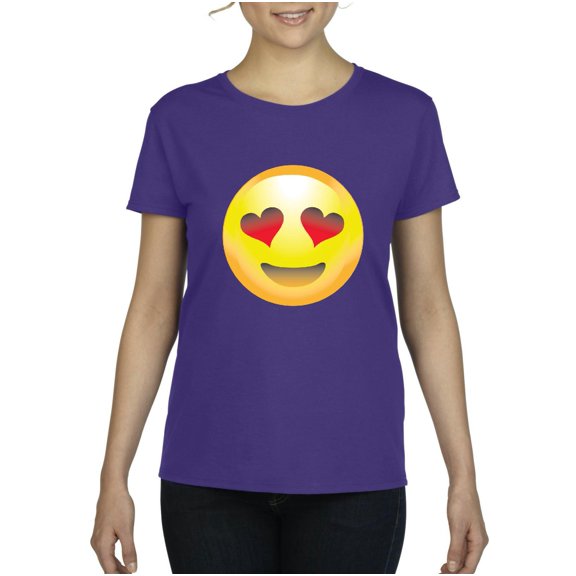 IWPF - Women's T-Shirt Short Sleeve - Emoji Heart-Shaped Eyes
