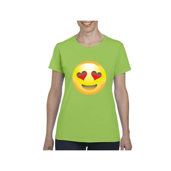 IWPF - Women's T-Shirt Short Sleeve - Emoji Heart-Shaped Eyes