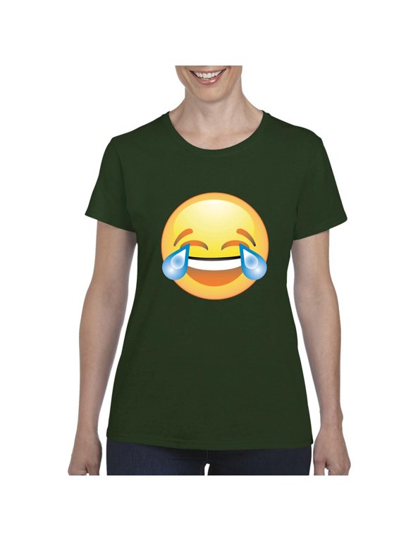 - Women's T-Shirt Short Sleeve - Emoji Laughing Tears