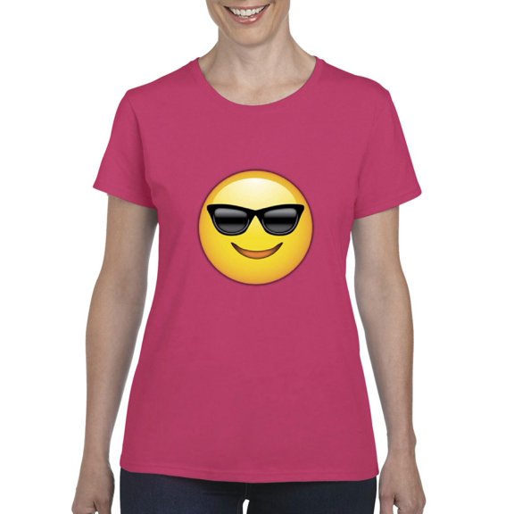 IWPF - Women's T-Shirt Short Sleeve - Emoji with Sunglasses