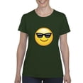 thumbnail image 1 of IWPF - Women's T-Shirt Short Sleeve - Emoji with Sunglasses, 1 of 5
