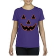 thumbnail image 1 of IWPF - Women's T-Shirt Short Sleeve - Halloween Costume Pumpkin Face, 1 of 5