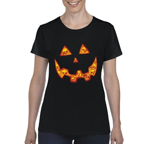 IWPF - Women's T-Shirt Short Sleeve - Halloween Costume Pumpkin Face