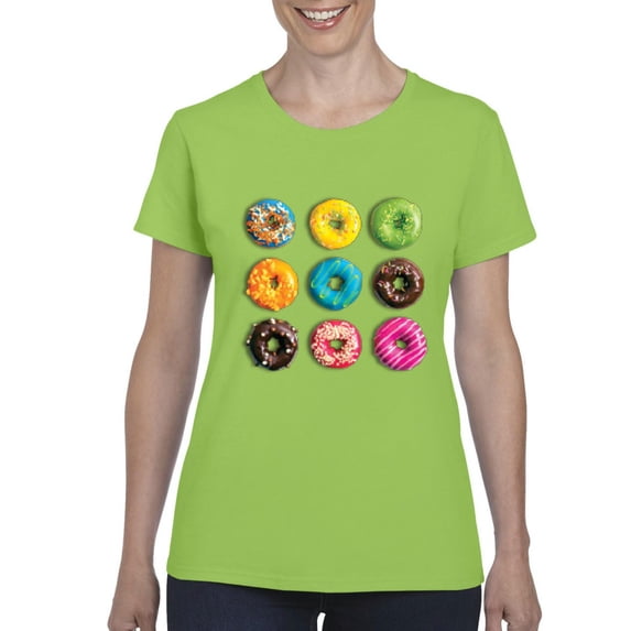 IWPF - Women's T-Shirt Short Sleeve - Love Food Donuts Doughnuts