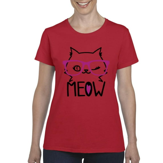 IWPF - Women's T-Shirt Short Sleeve - Meow Cute Cat Kitty