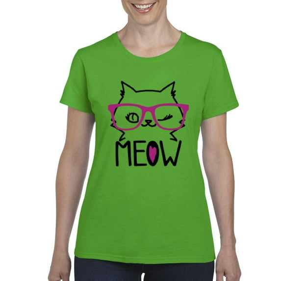 IWPF - Women's T-Shirt Short Sleeve - Meow Cute Cat Kitty