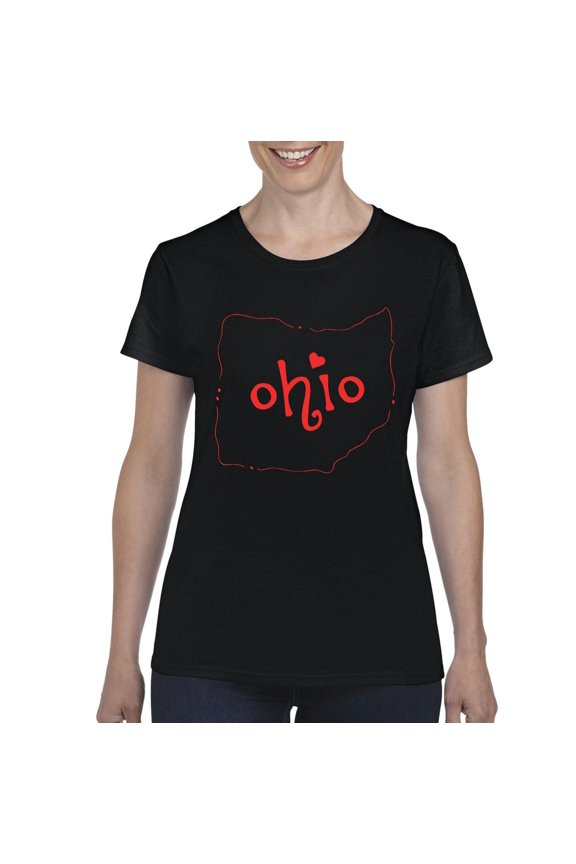 - Women's T-Shirt Short Sleeve - Ohio Map