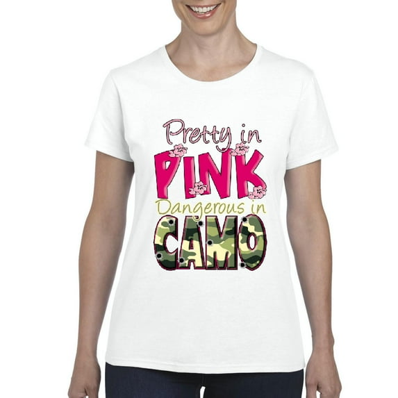IWPF - Women's T-Shirt Short Sleeve - Pretty in Pink Dangerous in Camo
