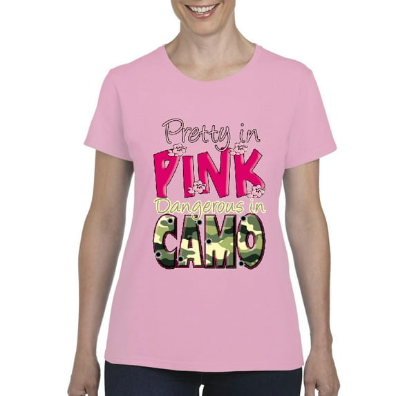 IWPF - Women's T-Shirt Short Sleeve - Pretty in Pink Dangerous in Camo