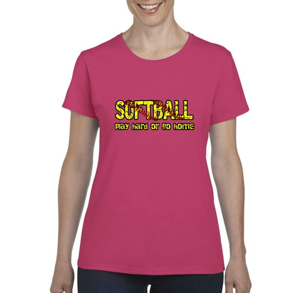 IWPF - Women's T-Shirt Short Sleeve - Softball Play Hard or Go Home