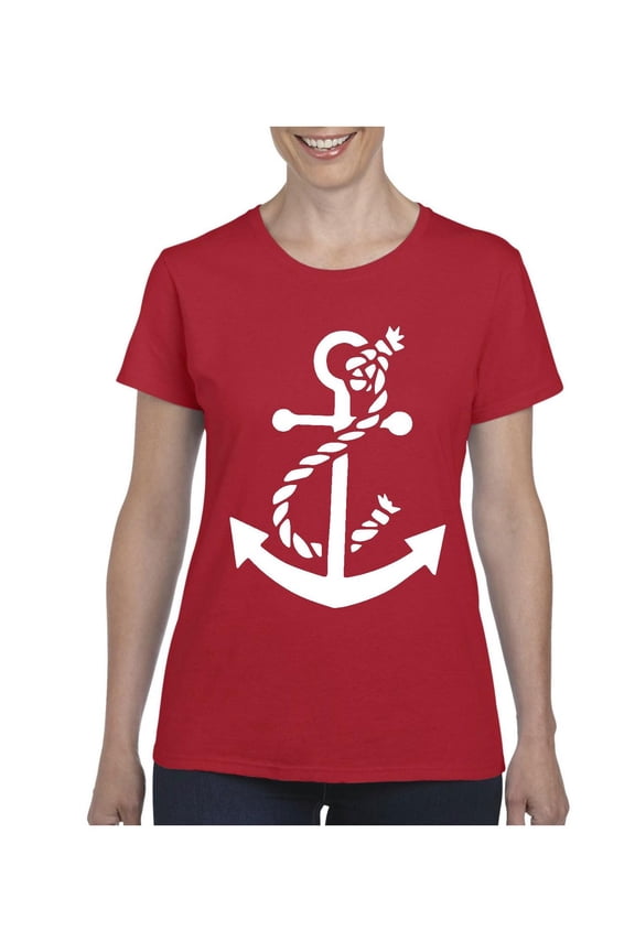 - Women's T-Shirt Short Sleeve - White Anchor