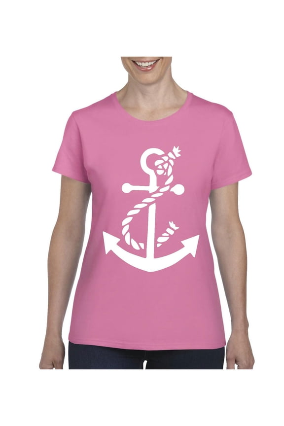 - Women's T-Shirt Short Sleeve - White Anchor