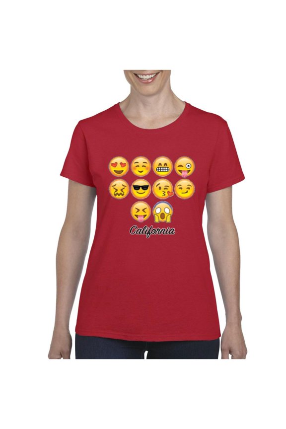- Women's T-Shirt Short Sleeve, up to Women Size 3XL - Emoji Entourage