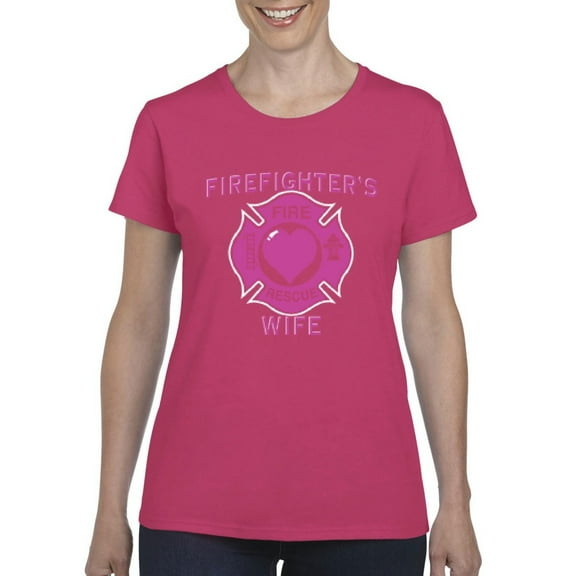 IWPF - Women's T-Shirt Short Sleeve, up to Women Size 3XL - Firefighter`s Wife