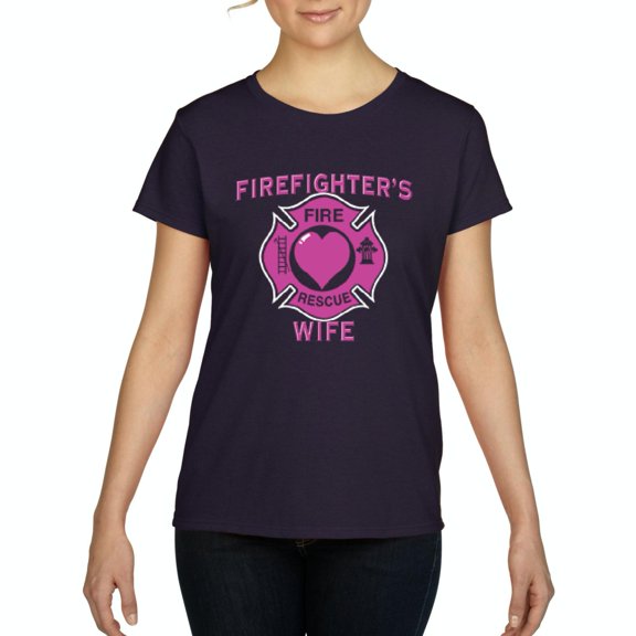 IWPF - Women's T-Shirt Short Sleeve, up to Women Size 3XL - Firefighter`s Wife