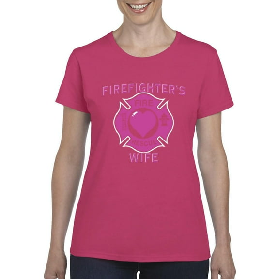 IWPF - Women's T-Shirt Short Sleeve, up to Women Size 3XL - Firefighter`s Wife