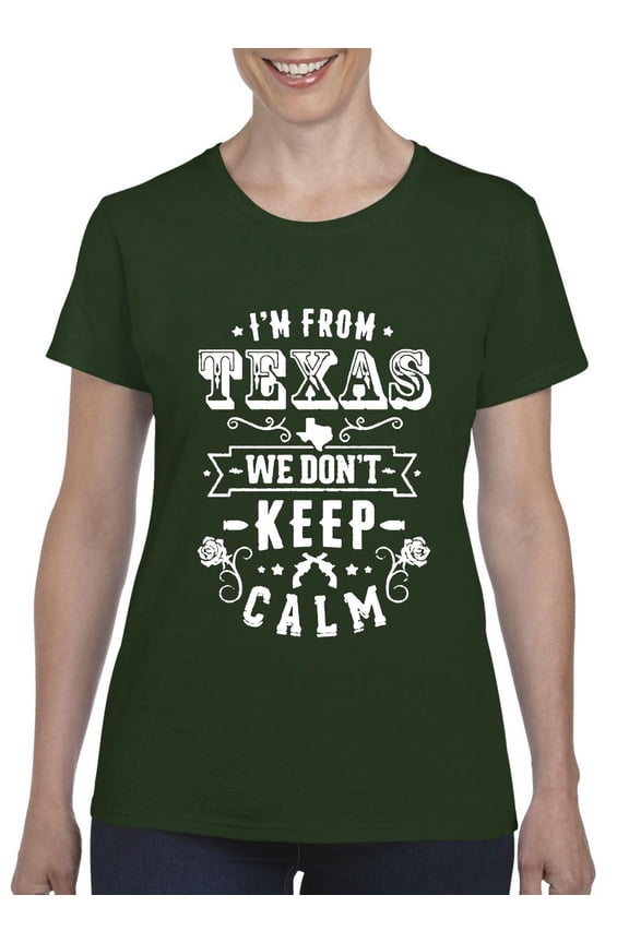 - Women's T-Shirt Short Sleeve, up to Women Size 3XL - I am From Texas TX Texas