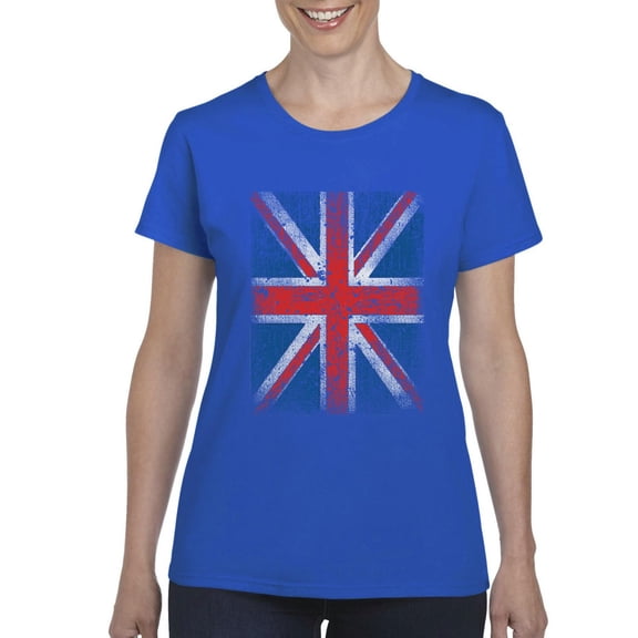 IWPF - Women's T-Shirt Short Sleeve, up to Women Size 3XL - Union Jack British Flag