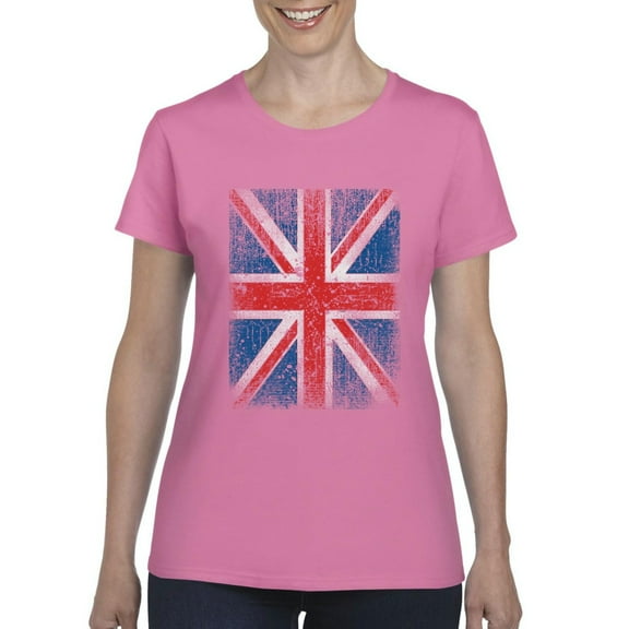 IWPF - Women's T-Shirt Short Sleeve, up to Women Size 3XL - Union Jack British Flag