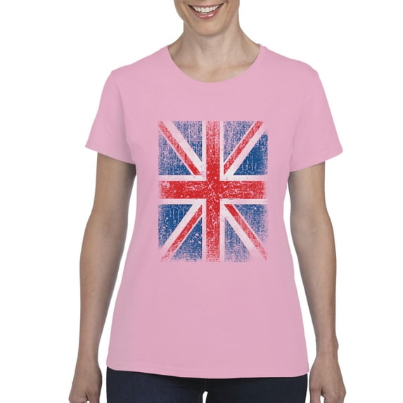 IWPF - Women's T-Shirt Short Sleeve, up to Women Size 3XL - Union Jack British Flag