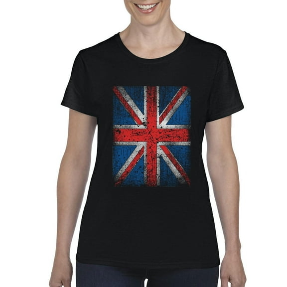 IWPF - Women's T-Shirt Short Sleeve, up to Women Size 3XL - Union Jack British Flag