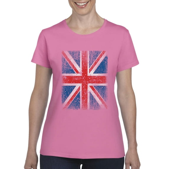 IWPF - Women's T-Shirt Short Sleeve, up to Women Size 3XL - Union Jack British Flag