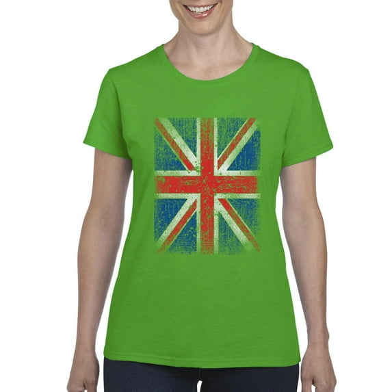IWPF - Women's T-Shirt Short Sleeve, up to Women Size 3XL - Union Jack British Flag