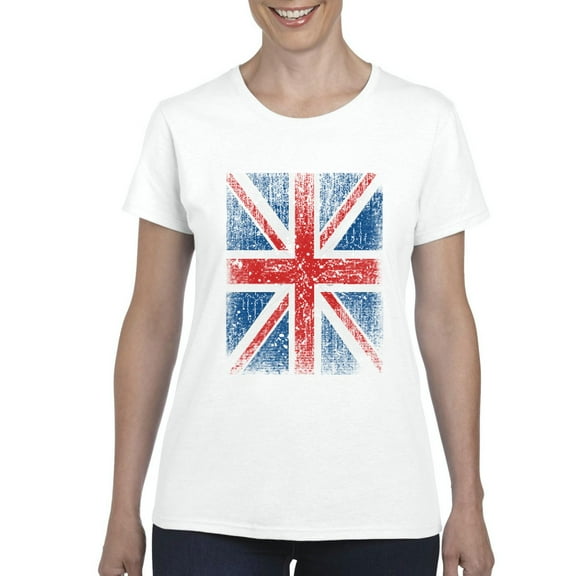 IWPF - Women's T-Shirt Short Sleeve, up to Women Size 3XL - Union Jack British Flag