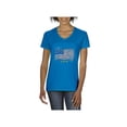 thumbnail image 1 of IWPF - Women's T-Shirt V-Neck Short Sleeve - American Flag USA in Gold, 1 of 5