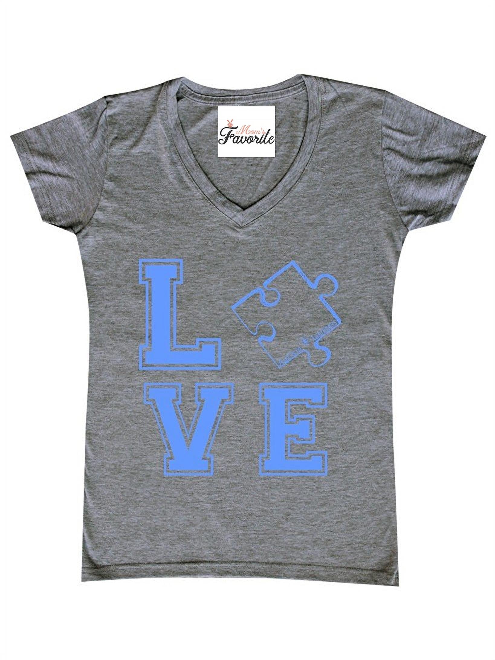 IWPF - Women's T-Shirt V-Neck Short Sleeve - Autism Awareness Puzzle