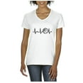 thumbnail image 1 of IWPF - Women's T-Shirt V-Neck Short Sleeve - Basketball Heartbeat, 1 of 5