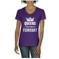 thumbnail image 1 of IWPF - Women's T-Shirt V-Neck Short Sleeve - Birthday Gift Queens Are Born in February, 1 of 5