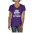 thumbnail image 1 of IWPF - Women's T-Shirt V-Neck Short Sleeve - Birthday Gift Queens Are Born in September, 1 of 5