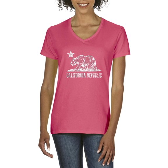 IWPF - Women's T-Shirt V-Neck Short Sleeve - California Bear